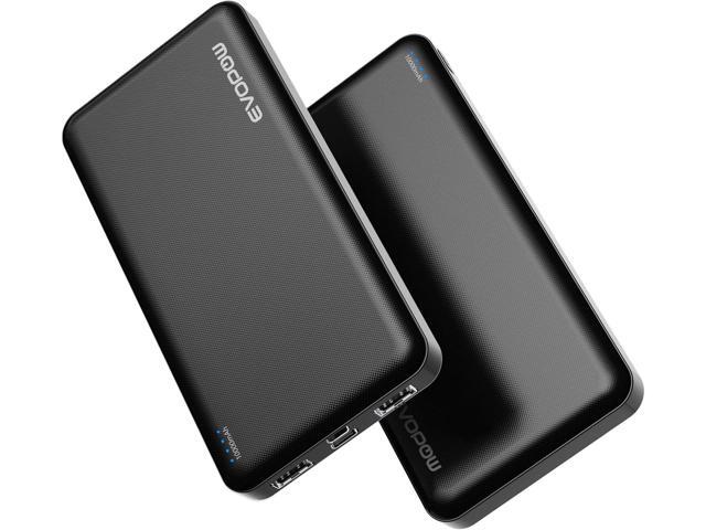 2 Pack Portable Charger, Slimmer 10000mAh Power Bank, USB C in & Out Fast Charging Battery Pack, Portable Power Bank for iPhone 16 15 14 13 12 Tablet...