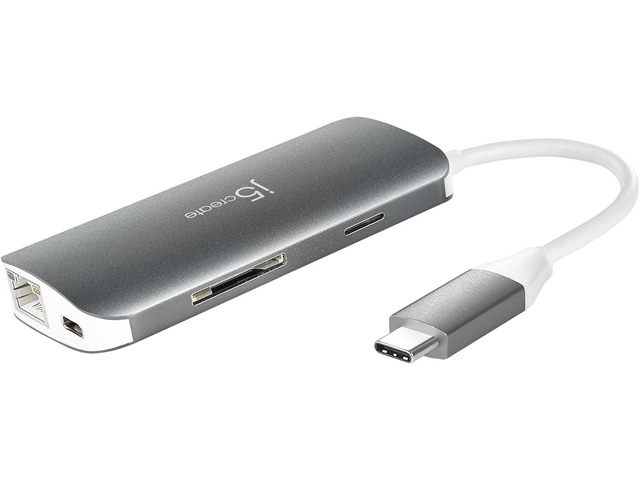 j5create USB-C 9-in-1 Multi Adapter Multi Adapter HDMI/Ethernet/USB 3.1, SD and MicroSD/PD 3.0 4K HDMI for MacBook ChromeBook USB-C Devices...