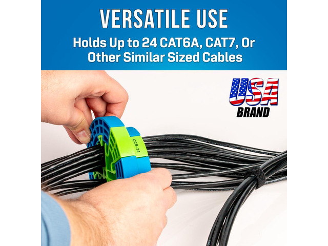 Jonard Tools CCB-34 Cable Comb Organizing Tool, Wire Comb, Dresser, Bundler, Ethernet Network Cable, Data Cat6A, Cat7 Blue/Green