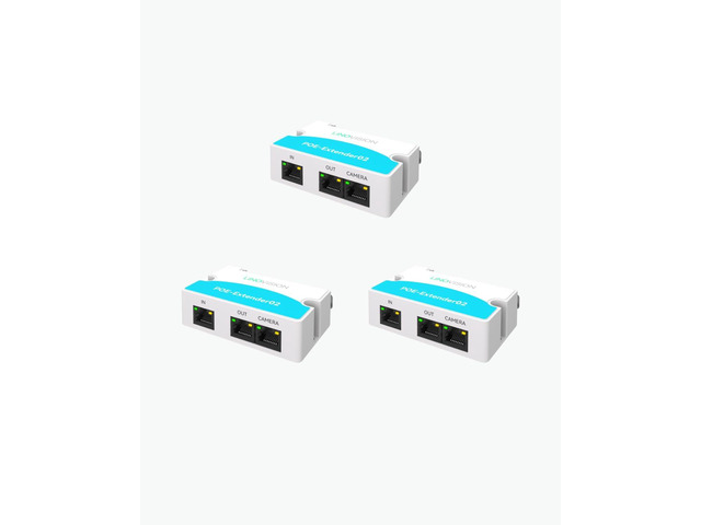 LINOVISION Mini 2 Port PoE Extender, PoE Repeater Up to 1000ft Power Over Ethernet Over Cat5/6 Cable, PoE Splitter to 2 POE Devices Like IP...