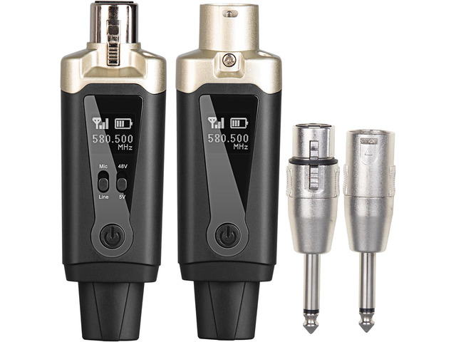 Depusheng T9 Wireless guitar transmitter receiver, Wireless Microphone Transmitter Receiver XLR Microphone Wireless System for Dynamic and...