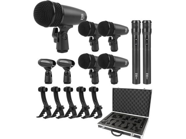 XTUGA MI7 7-Piece Wired Dynamic Drum Mic Kit Whole Metal- Kick Bass Microphone Set Use for Drums Vocal Other Instrument Complete with Thread Clip...