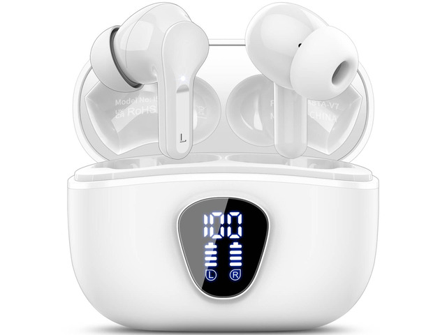 Wireless Earbuds, Bluetooth 5.4 Headphones HiFi Stereo, Bluetooth Earbuds With ENC Noise Cancelling Mic, IP7 Waterproof in Ear Earphones, 48H, LED...