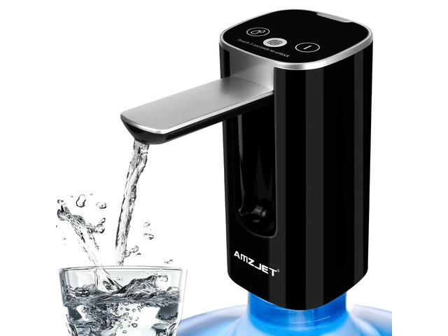 Water Dispenser for 5 Gallon Bottle with Digital Display, 4 Dispense Modes, Portable USB Charging Electric Water Pump, Foldable Spout, Food-Grade...