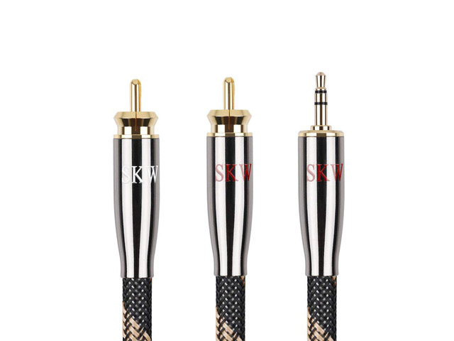 Audiophile 3.5mm to Dual RCA Y Cable 3.2ft/1m, 1/8' TRS to 2RCA Cable Dual-shielded, 24K Gold-plated Plugs, Ultra-high Purity Copper,...