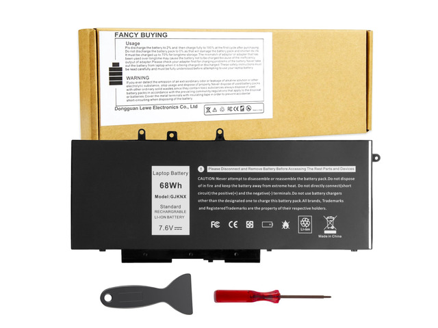 68Wh GJKNX Laptop Battery Replacement for Dell Latitude 5480 5580 5490 5590 5491 5591 5495 5488 Notebook 0GD1JP GD1JP DY9NT 0DY9NT 5YHR4 KCM82 0KCM82