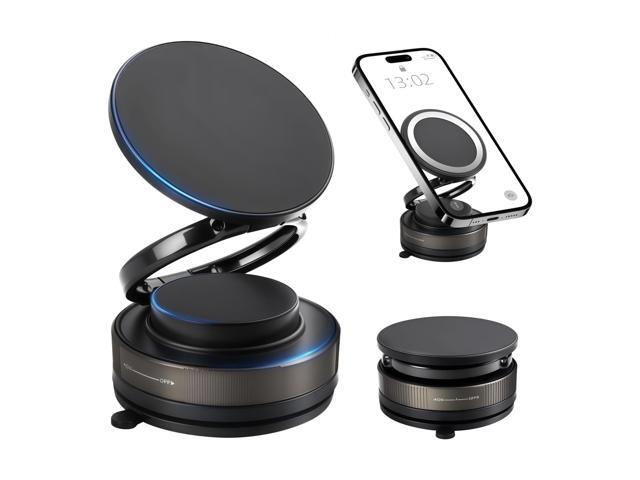 Upgraded Vacuum Magnetic Car Phone Holder for MagSafe, 360Â° Rotation, 96LBS Ultra Suction Cup Mount for iPhone & Android, Car/Gym/Mirror