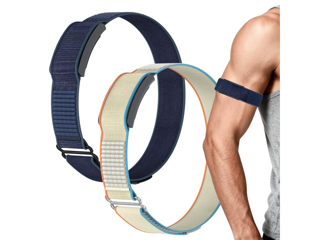 2 Pack Bicep Bands Compatible with Amazfit Helio Straps, Nylon Soft Adjustable Hook and Loop Ankle/Arm Band, Sport Replacement Breathable...