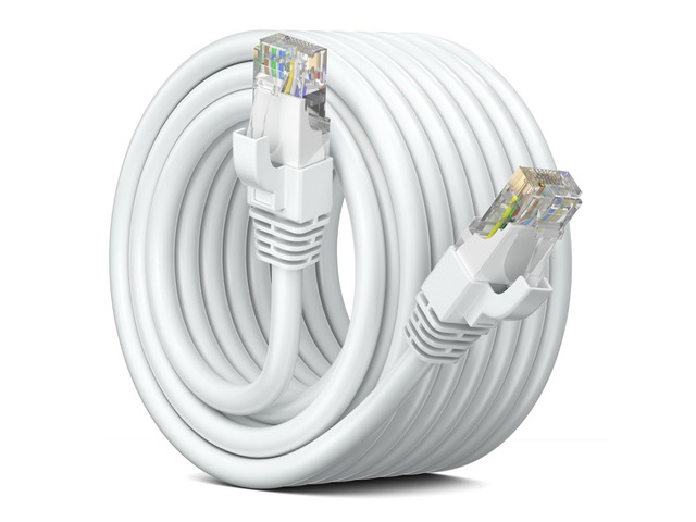 Maximm Cat6 Ethernet Cable 40 Ft White, 10Gbps 550MHz UTP Cord