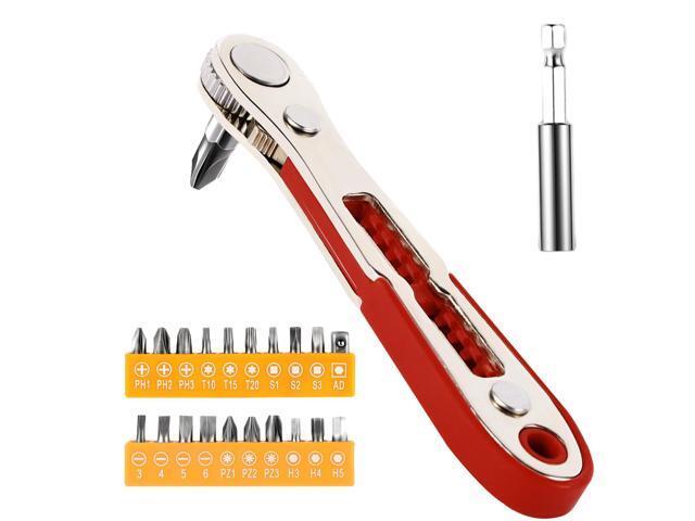 Aeiyiqco 22-in-1 Magnetic Ratchet Screwdriver Set w/Reversible Wrench & Bits Compact for Tight Spaces, DIY/Home/Car Repairs Best Gift for...
