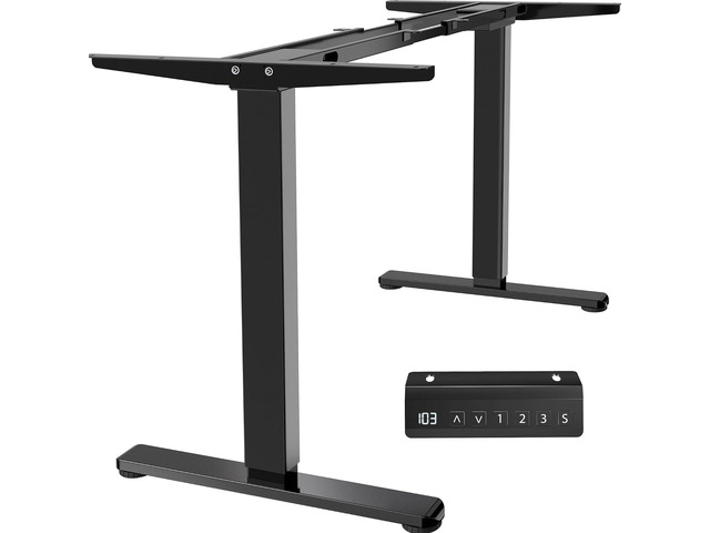 Heavy Duty Dual Motor Electric Sit Stand Desk Frame, 220 lbs Capacity up to 77' x 43' Tops, Memory Controller Height Adjustable Frame Only, Black,...