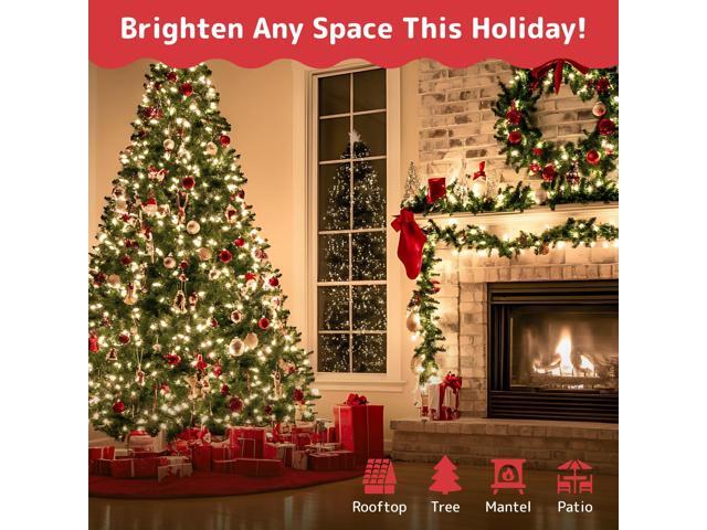 JAYSUING 100 Count Clear Christmas Lights - 20 ft Ultra Bright String Lights with Green Wire for Indoor and Outdoor Use, Christmas Trees, Holidays,...