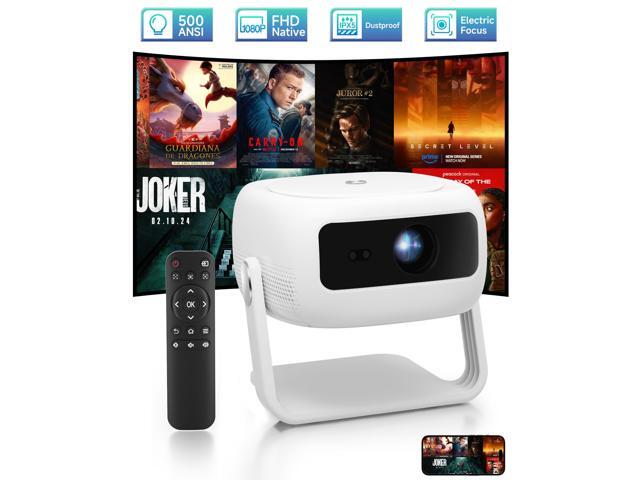 Native 1080P HD Projector with 4K Support, WiFi 6, Bluetooth, Dustproof Design, Motorized Focus, Built-in Speaker, Smart Projector for...