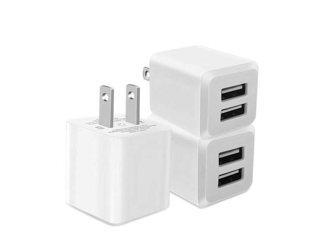 REKNA USB Wall Charger, Dual Port Cube Power Adapter Charger Plug Block Charging Box, Dual Port Wall Charging Adapter, Compatible for i Phone 14 13...