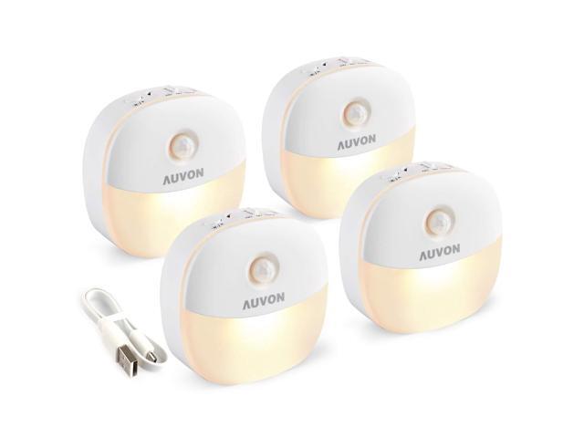 JAYSUING Rechargeable Battery Night Light, Mini with Motion Sensor, Warm White LED Stick-On Closet Light with Dusk to Dawn Sensor, Adjustable...