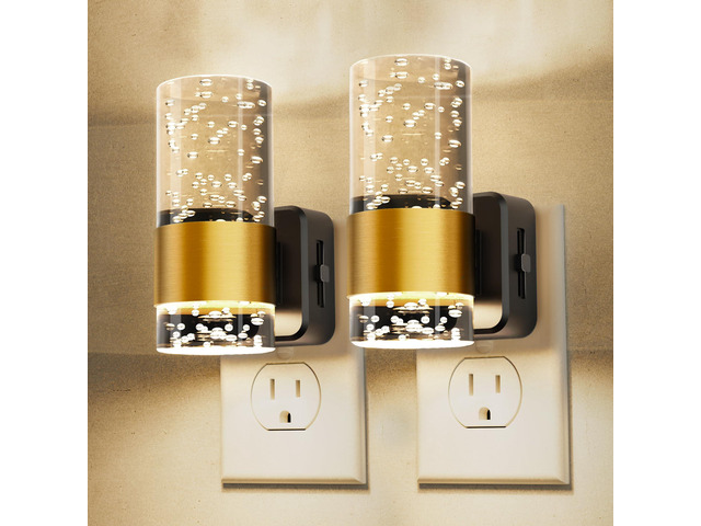 Night Light, Dimmable Night Lights Plug into Wall 2 Pack Acrylic Nightlight, 0-100 LM Adjustable Brightness, 3000K Plug in Night Light, Dusk to...