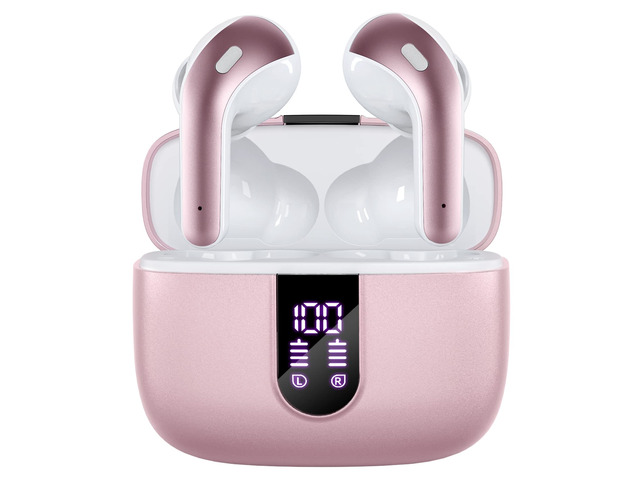 Bluetooth Headphones True Wireless Earbuds 60H Playback LED Power Display Earphones with Wireless Charging Case IPX5 Waterproof in-Ear Ear buds...
