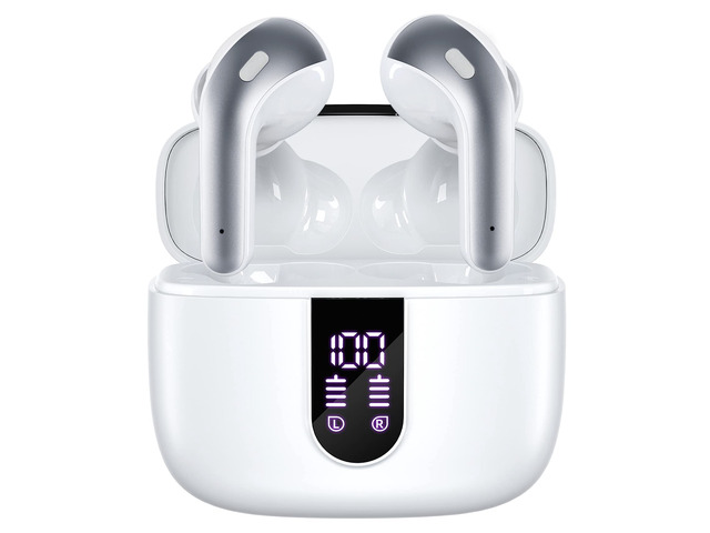 Bluetooth Headphones True Wireless Earbuds 60H Playback LED Power Display Earphones with Wireless Charging Case IPX5 Waterproof in-Ear Ear buds...