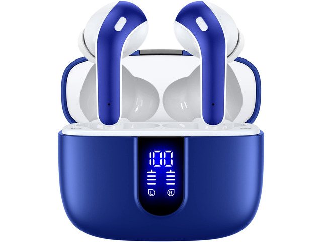 Bluetooth Headphones True Wireless Earbuds 60H Playback LED Power Display Earphones with Wireless Charging Case IPX5 Waterproof in-Ear Ear buds...