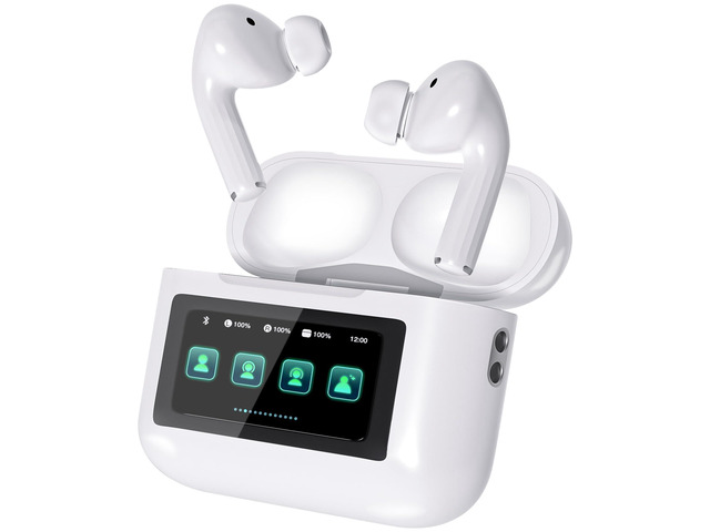 Wireless Earbuds, Blue-tooth Headphones with Smart Touch Screen LED Display, ANC Noise Canceling Earbuds with 48Hrs Playtime,Waterproof Sports...