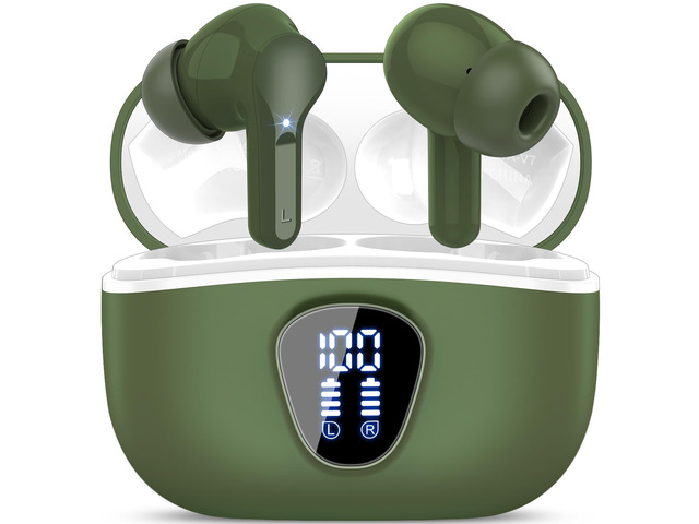Wireless Earbuds, Bluetooth 5.4 Headphones HiFi Stereo, Bluetooth Earbuds With ENC Noise Cancelling Mic, IP7 Waterproof in Ear Earphones, 48H, LED...