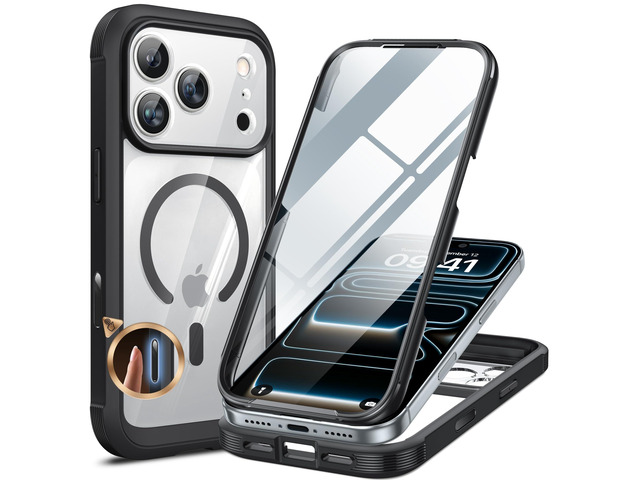 For iPhone 17 Pro Max Case 6.9' Full-Body Phone Case with Built-in Glass Screen Protector& Full Camera Protector, Camera Control [Magnetic with...