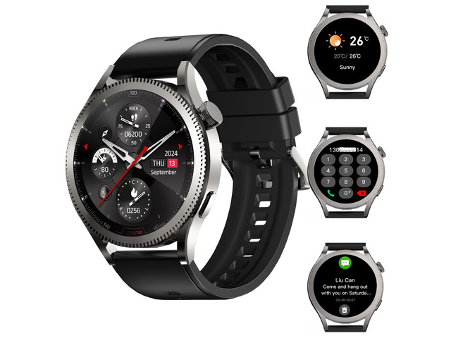 Smartwatch that Can Call-Sports Modes Pressure Monitor Steps Counter Fitness Track Sleep Monitor Compatible,BT Calls,1.42' HD,48mm, IP67 with...