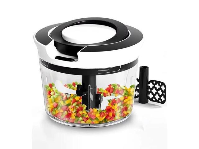 Idealforce Manual Food Processor Vegetable Chopper, Portable Hand Pull String Garlic Mincer Onion Cutter for Veggies, Ginger, Fruits, Nuts, Herbs, etc