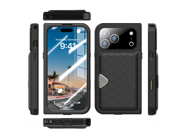 Redpepper IP68 Waterproof Case, iPhone 17 Full Body Rugged Shockproof Cover with Built-in Screen Protector, Magnetic Card Slot & Makeup Mirror...