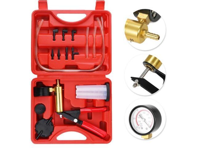 Hand Held Vacuum Pressure Pump Tester Set Brake Fluid Bleeder Bleeding Kit + Box