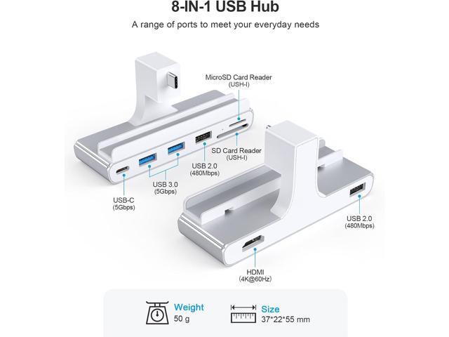8-in-1 iMac USB Adapter with HDMI 4K@60hz, USB 3.0 5Gbps, SD/TF Card Reader,USB C Dock for iMac 24 inch M1/M3/M4