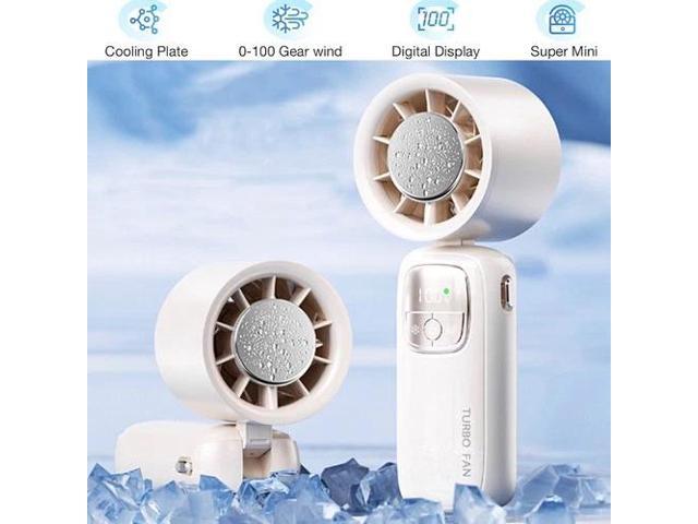 Handheld Portable Turbo Fan with Ice Cooler 100 Speed Mini Fan Quiet Air Cooling