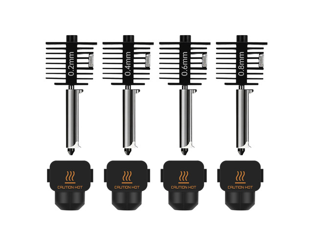 4-Pack Bamboo A1 mini/A1/A2L Hotend Kit, 0.2/0.4/0.6/0.8mm Hardened Steel Nozzle for Bambu Lab A1 Series/A2L, 3D Printer Print Head Replacement...