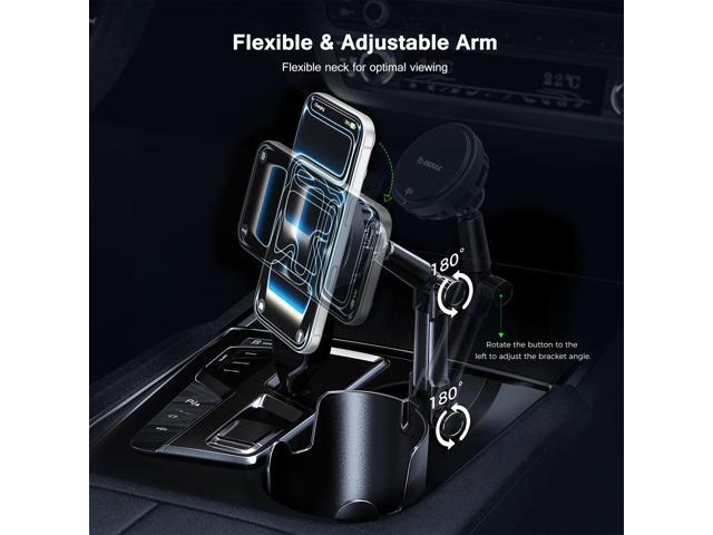 Esoulk 25W Qi 2.2 Cooling Magnetic Wireless Car Charger For Car Cup Holder Compatible with iPhone 17 Pro Max