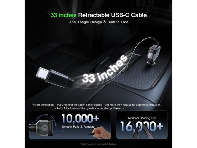 Esoulk Car Charger For Samsung S25/S24/S23/S22 Ultra iPhone 17 Pro Max 45W USB-C + PD 36W + QC 18W