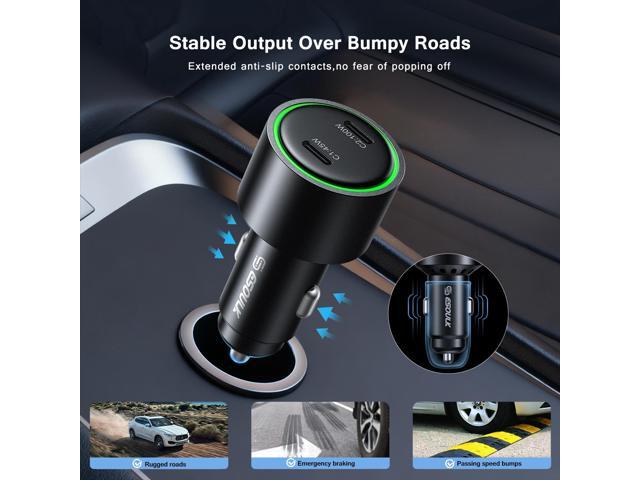 Esoulk 145W Super Fast Charging Car Charger For Macbooks, Laptops, Tablets, Smartphones with 6Ft 100W USB-C Cable