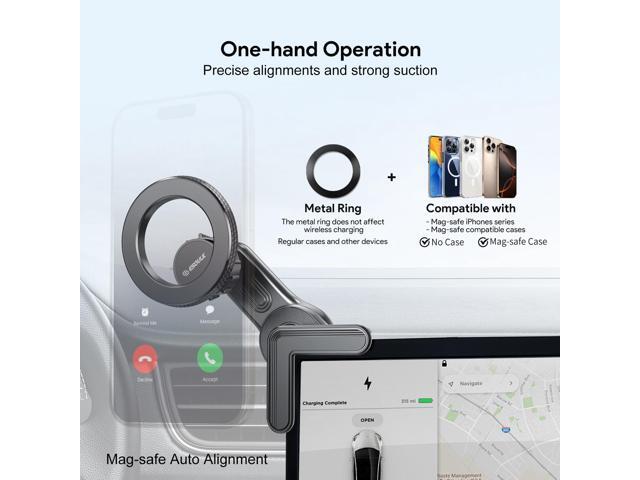 Esoulk Universal Magnetic Tesla Touch Screen Monitor Mount Car Phone Holder Magsafe Compatible For iPhone 17 16 15 14 13 Pro Max