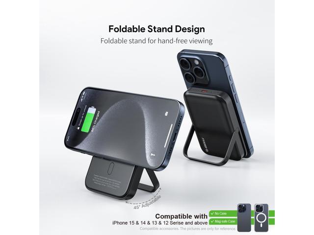 Esoulk Magnetic Wireless Charger Power Bank 5000mAh 15W Magsafe Compatible with iPhone 17 Pro Max
