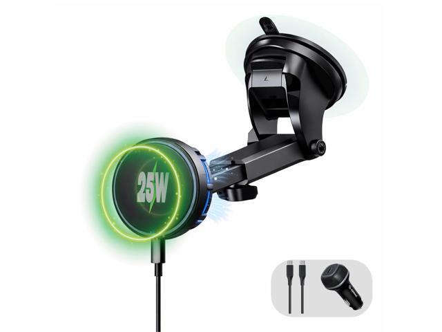 Esoulk Qi2-Certified 25W Fast Wireless Car Charger, for MagSafe Compatible Charger Car Mount with Cooling Fan, Dash Windshield Vent Mount, Magnetic...