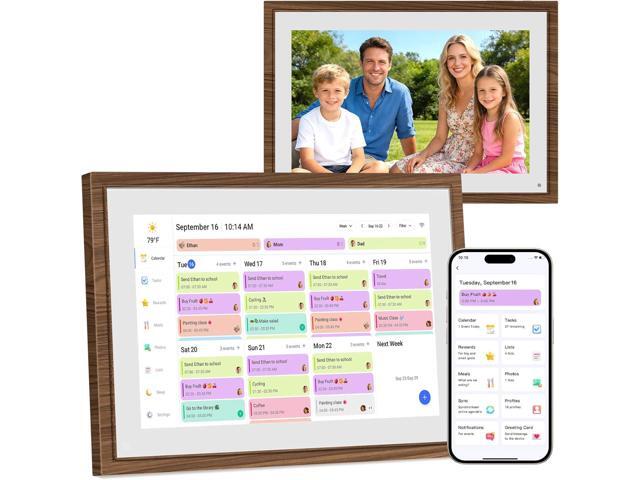 10.1 Inch Digital Calendar Chore Chart with Touchscreen - Full HD Interactive Display, Wall & Desk Mountable Family Planner, to-Do List & Meal...