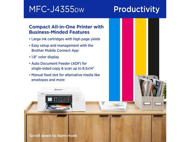 Brother - INKvestment 4355 Wireless All-in-One Inkjet Printer with 1.8” Color Display (MFC-J4355DW), Great for Small Offices - White - image 12