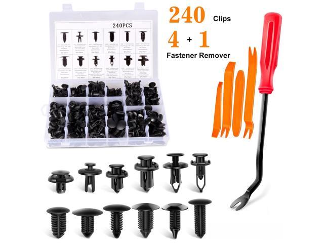 240pcs Auto Car Bumper Retainer Clips Kit Fastener Remover Push Pin Rivet Screw