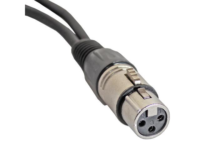 4 XLR 3pin 1 FEMALE jack to 2 MALE dual plug Y SPLITTER mic cable adaptor 6 inch