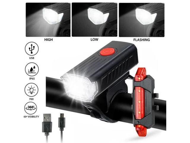 USB Rechargeable LED Bicycle Headlight Bike Head Light Front Rear Lamp Cycling