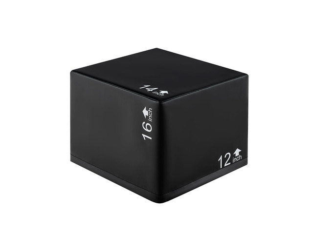 SPORFIT 3 in 1 Extra Firm Soft Plyo Box Foam Plyometric Box, 16 x 14 x 12 Heavy Duty High Density Foam Jumping Box for Training, Box Jumps for Home...