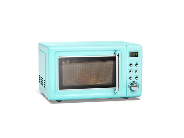 ARLIME Retro Microwave 0.7Cu. ft, 700 Watt Countertop Microwave with 5 Micro Power Defrost & Auto Cooking Function, LED Display, Child Lock, Small...