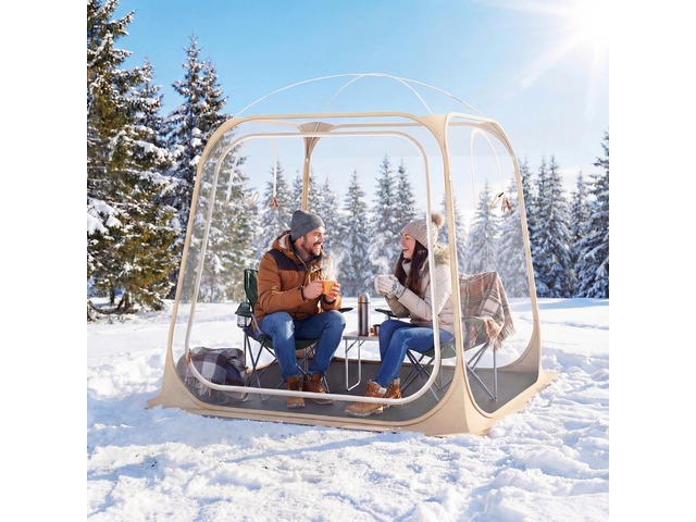 SPORFIT Pop up Sports Tent, Portable Weather Pod for 1-6 Person, Garden Screen House Shelter with Floor Mat & Carry Bag, Outdoor Clear Bubble Tent...