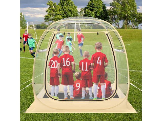 SPORFIT Pop up Sports Tent, Portable Weather Pod for 1-6 Person, Garden Screen House Shelter with Floor Mat & Carry Bag, Outdoor Clear Bubble Tent...