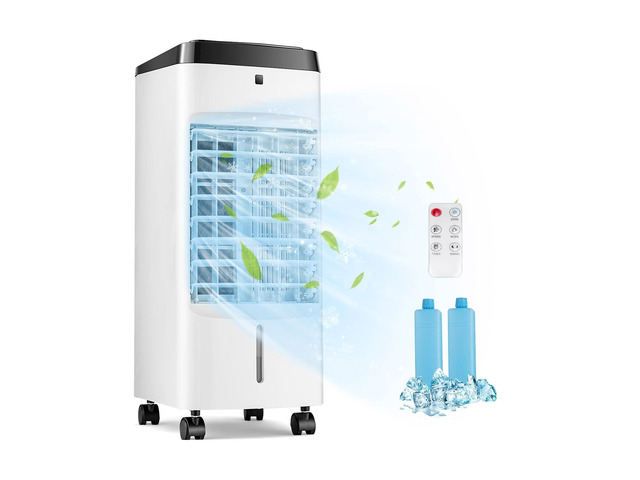 ARLIME Evaporative Air Cooler, 3-in-1 Wide Oscillating Cooling Fan w/ 4 Modes, 3 Speeds, 2-12H Timer, Remote Control & 2 Ice Packs, 3.5L Water...