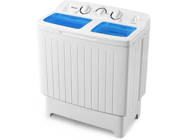 ARLIME Portable Washing Machine, 20lbs Mini Twin Tub Washing Machine w/Drain Pump, Semi Automatic 12lbs Compact Washer & 8lbs Spinner, Portable...